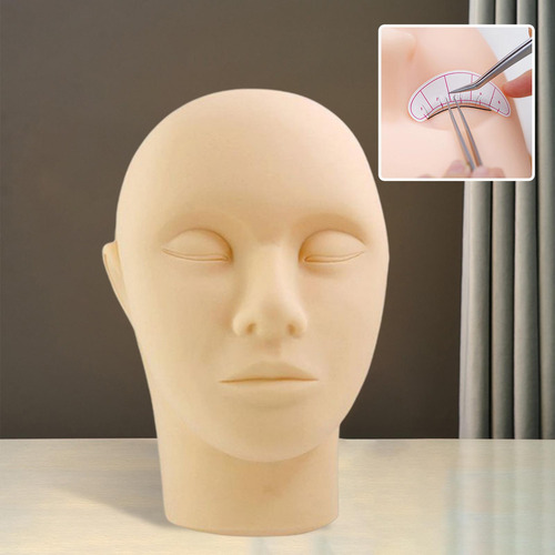 Cabeza De Maniquí De Pestañas Plana Para Práctica De