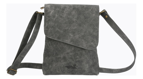 Cartera Cuero Mujer Arya Cross Gris