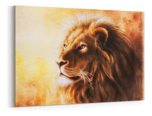 Cuadro Canvas Decorativo León Pradera 246636394 60x90 Cm