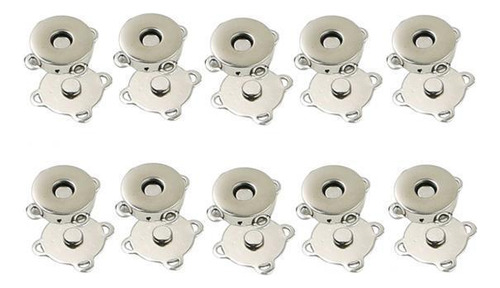 4 Sujetadores Magnéticos Plata 14mm Plata Plata