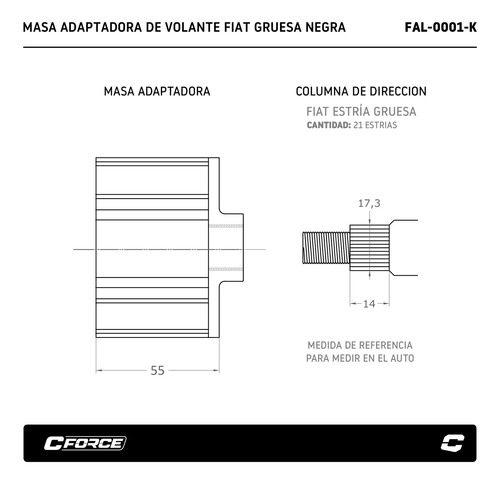 Masa Adaptadora Collino Volante Fiat Estria Gruesa Faster
