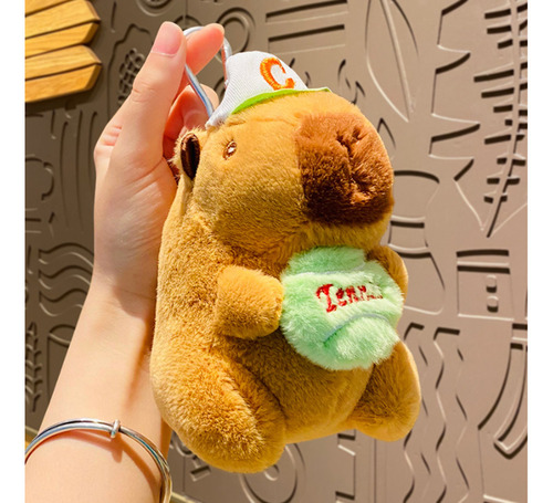 7 Piezas, Llavero De Peluche De Capibara, Colgante De Mochila De Tortuga Marina De 14 Cm