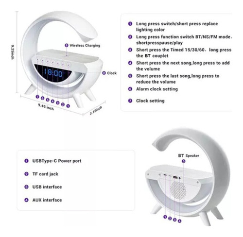 Audio Bluetooth Portátil Con Despertador Modo Inalámbrico