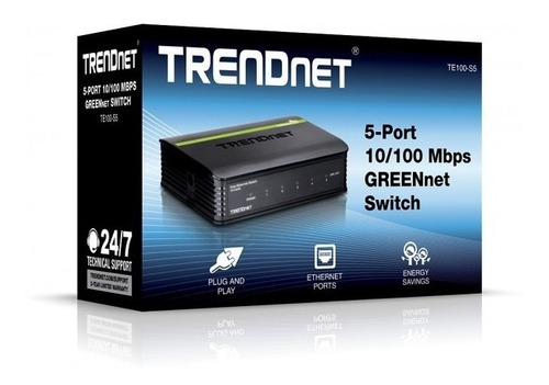 Switch Trendnet 5 Puertos Greennet 10/100mbps Ahorro Energia