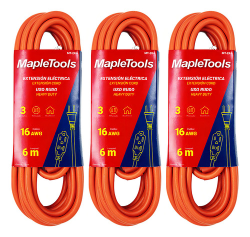 Kit De 3 Extensiones Electricas Uso Rudo De 6m
