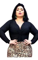Comprar Body Blusa Plus Size Manga Longa Feminino Inverno