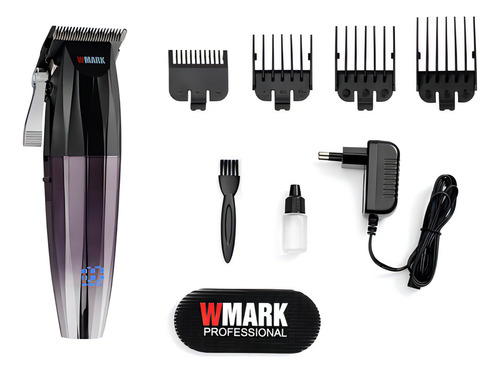 Kit Maquina De Corte Wmark Ng 222 Prata Com Capa E Acessorio Cor Prateado 127/220V