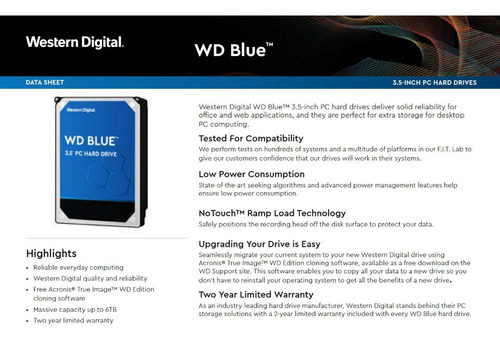 Imagen 5 de 5 de Disco Duro Interno Western Digital Wd20ezrz 2tb Azul