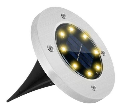 Foco Luz Solar Para Jardin Piso Embutir A Bateria 8 Led X4 ®