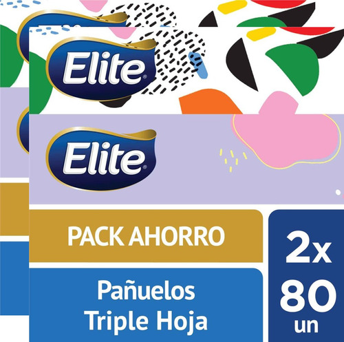 Pack X 2 Elite Pañuelo Facial Familiar Diseños 18 Pack