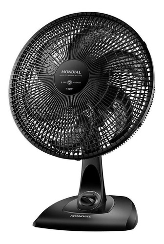 Ventilador de mesa e parede Mondial NV-75-6P preto com 6 pás, 40cm de diâmetro 127V