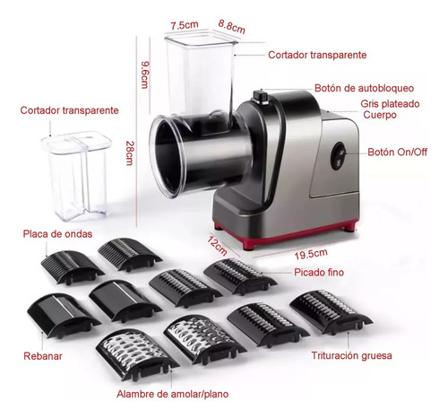 5 En 1 Eléctrico Cortador De Verduras Picador De Verduras