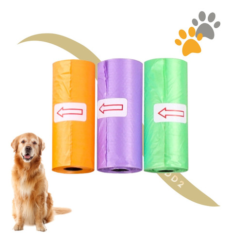 Pack X3 Bolsas Repuesto Dog Poop P/ Porta Bolsas Mascotas