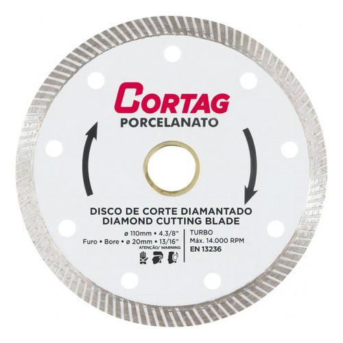 3 Disco Diamantado Cortag Porcelanato Serra Marmore (makita) Cor Branco