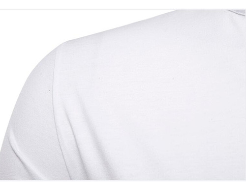 Playera H De Manga Larga Con Botones Y Cuello En V Profundo
