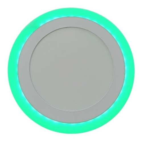 Panel Led Bi-color Blanco+verde Empotrar Circular 12w Zaxon