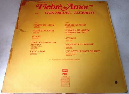 Luis Miguel Lucerito - Fiebre De Amor Lp