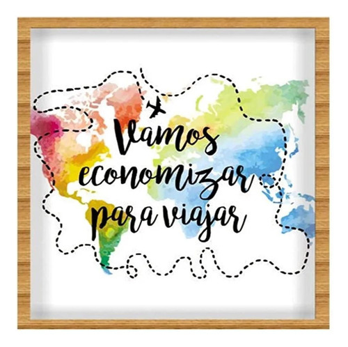 Hucha decorativa Frase: ahorremos para viajar