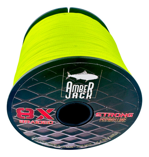 Multifilamento Amberjack 8x Bobina 500 Mts Todas Las Medidas Color Amarillo 0.40 mm - Resistencia 36.4 kg - 80 lbs