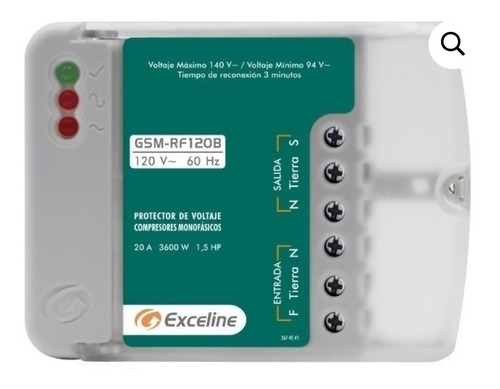 Protector P/ Compresores Monofasicos 120v Gsm-rf120 Exceline