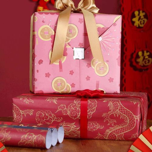 6 Uds Papel De Regalo De Año Nuevo Chino Papel De Regalo