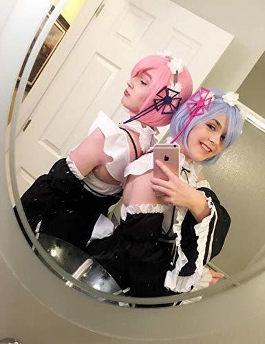 Z Ram Rem Cosplay Pelucas Cortas Rosa Anime Peluca De Pelo