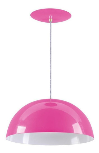 Luminária de teto Rei da Iluminação Meia Lua 40 cor rosa/branco 110V/220V