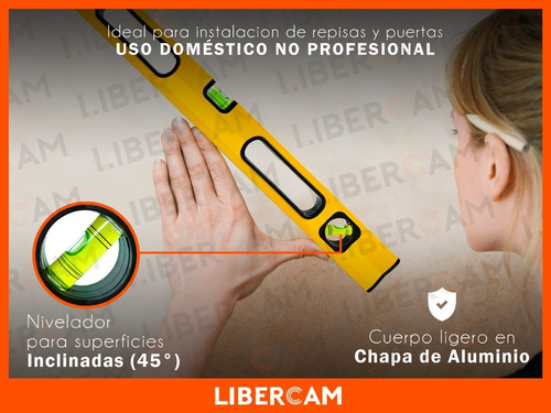 Imagen 8 de 10 de Nivel De Burbuja Nivel De Mano 3 Burbujas Tubular Regla
