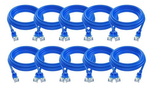 Kit 10 Cabos De Rede Cat6 Patch Cord 1.5m Original Furukawa
