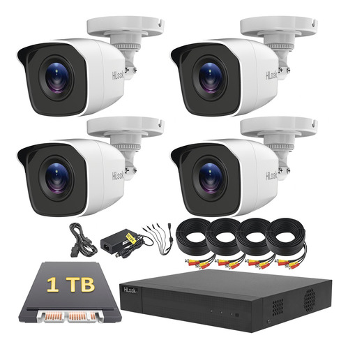 Kit Video Vigilancia Hikvision 4 Camaras 1080p 1tb 30 Metros