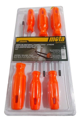 Kit Juego De 6 Destornilladores Torx Mota Dj6t