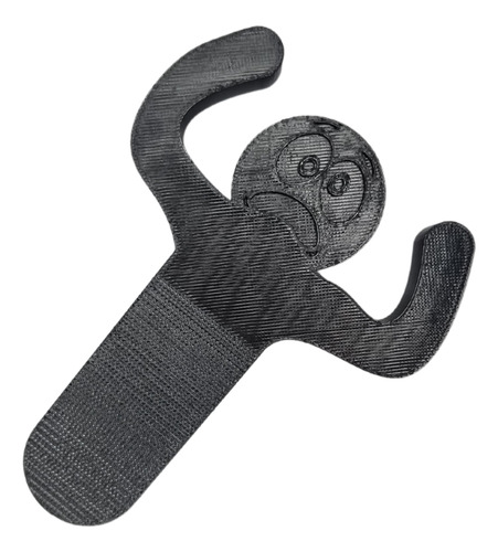Kit C/ 2 Segura E Trava Porta Boneco 3d Plástico Peso Porta Acabamento Fosco Cor Preto