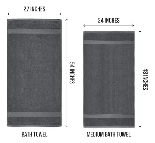 Juego De 6 Toallas De Baño 100% Algodón 500 Gsm