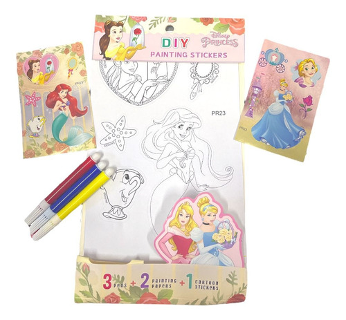 1 Kit De Stickers Para Colorear De Princesas Ideal Para Niña