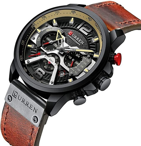 Reloj Hombre Cronógrafo, Cuero, Formal 