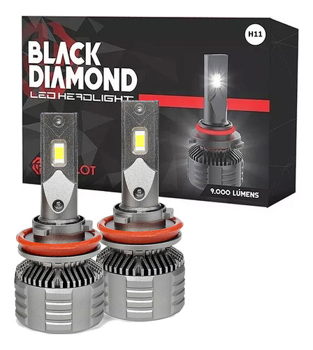 Kit Super Led 9000 Lumens H11 Black Diamond Canceller Canbus