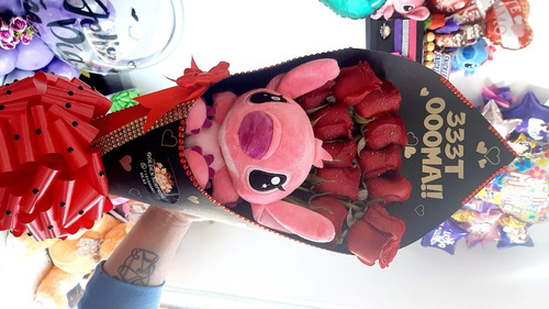 Regalo De Cumpleaños Original Ramillete Rosa Stitch Gdl