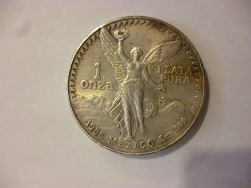 Imagen 1 de 3 de Moneda Una 1 Onza Libertad De Plata Pura 1986 Ley .999