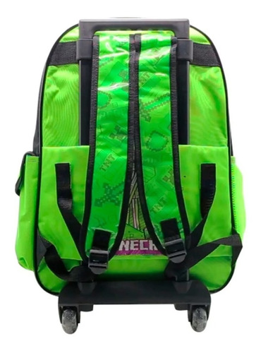 Mochila Minecraft 18 Pulgadas Carro Cresko Mi305 Color Verde