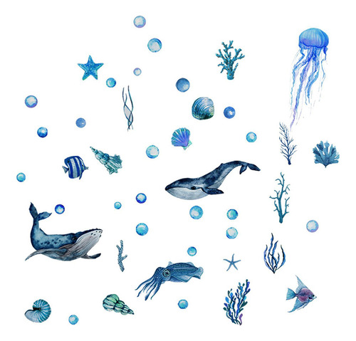Calcomanías De Pared De Peces De Océano Calcomanías Luminosa