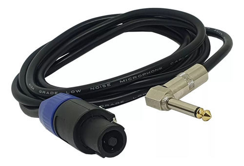 Cabo Para Caixa De Som Speakon Macho X P10 90 Graus Mono 2mt