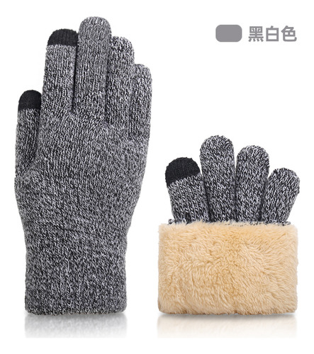 Guantes De Punto De Invierno Para Hombre, Guantes De Color L