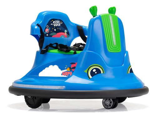 Carrito Chocon Montable Electrico Parachoque Luces Giro 360 Color Azul