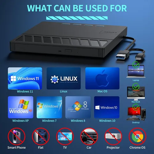 Reproductor Para Pc Appinessey, 7 En 1, Lector Sd/tfcd/dvd