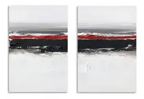 Comprar Cuadros Abstractos Moderno Pintado A Mano Texturados Díptico