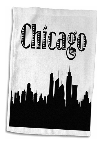 Toalla 3d Rose Chicago City Skyline, 15 X 22