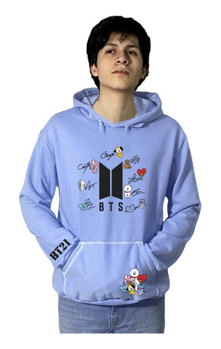 Sudadera Unisex Bts Firmas Algodón Adulto Y Niños Colores 