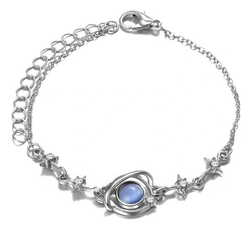 Pulsera  De Plata Para Mujer , Con Piedras Preciosas 