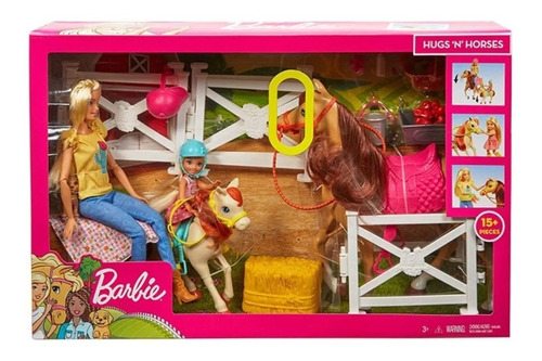 Barbie Y Chelsea Con Caballos Y Accesorios Mattel Fxh15