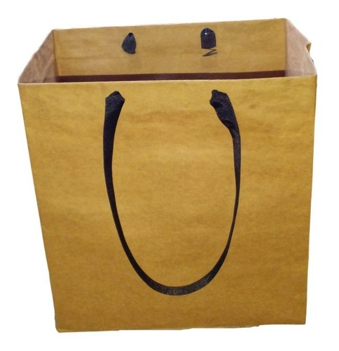 50 Bolsas Con Cordon (manija) - Kraft - 20x30x24 Negro
